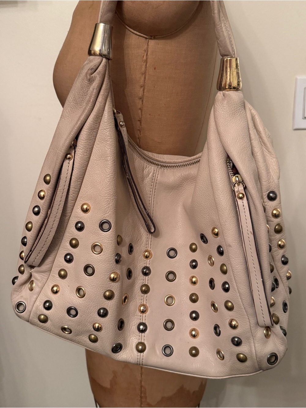 B. Makowsky Studded Slouchy Hobo Bag - Picture 2 of 10